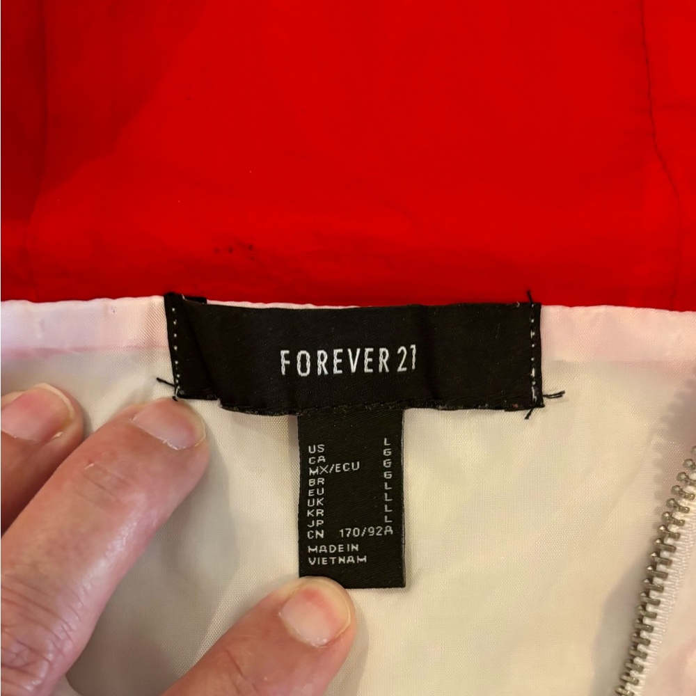 Forever 21 VTG 80s Y2K Colorblock Lightweight Windbreaker Cropped Jacket Large - Picture 3 of 6